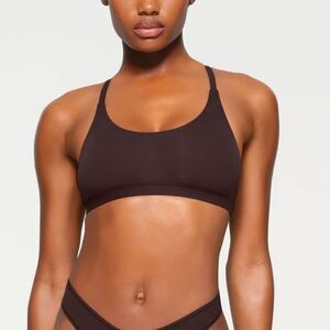 NWT SKIMS Fits Everybody Racerback Bralette In Espresso Brown Sport Bra